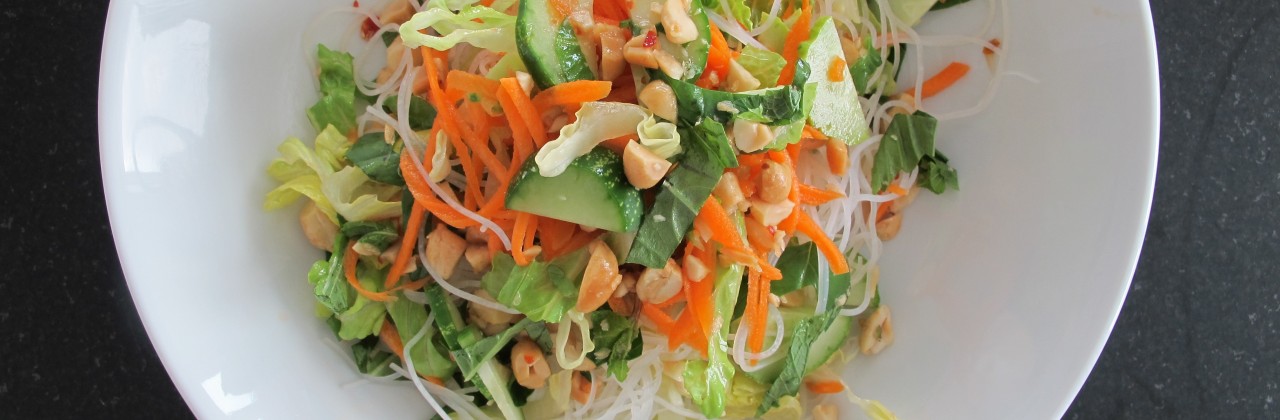 Rice Noodle Salad with Peanuts and Cucumber