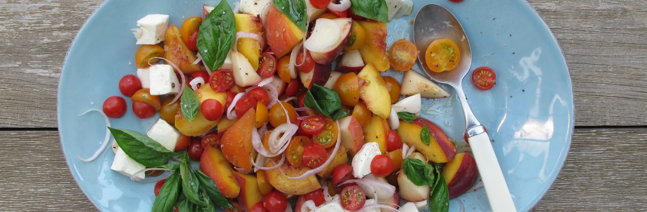Peach and Tomato Salad with Fresh Mozzarella