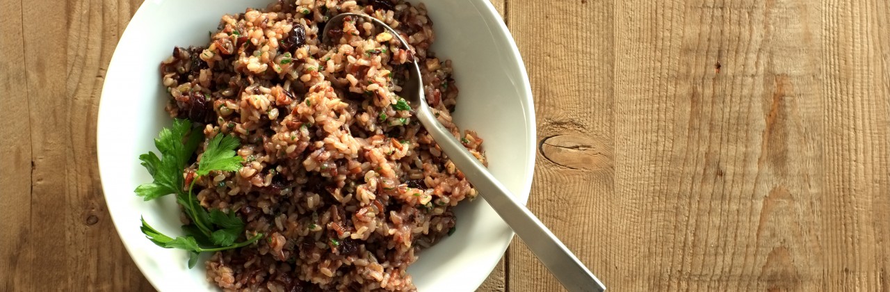 Wild Rice with Dried Cranberries and Pecans