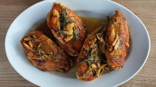 Orange chicken with rosemary and browned garlic-13